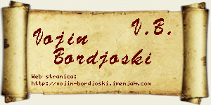 Vojin Borđoški vizit kartica